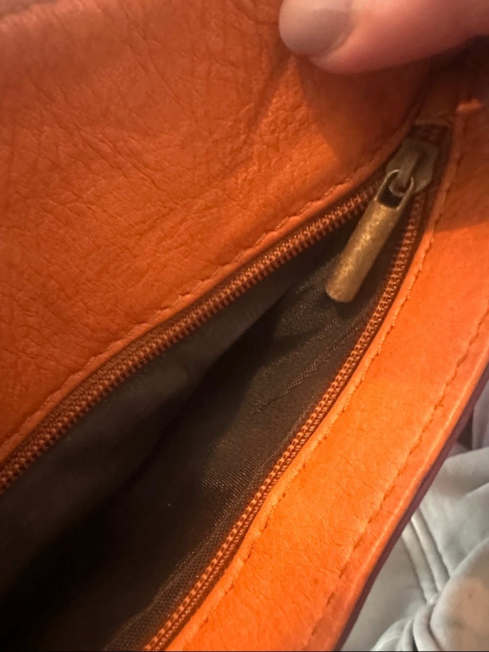 Purple Leather Crossbody with Tan Trim - Picture 7 of 7